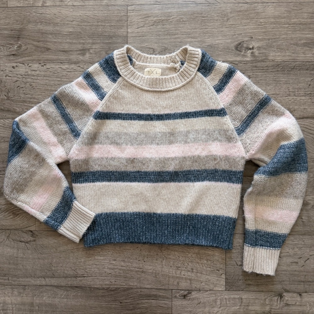 Thread & Supply Multicolor Blue, Beige & Pink Striped Sweater